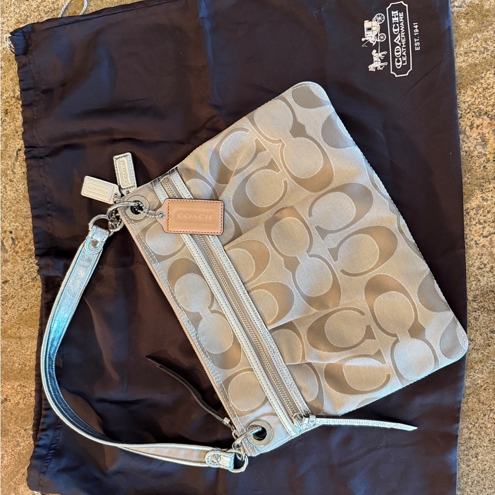 Coach Beige Signature Shoulder Bag
